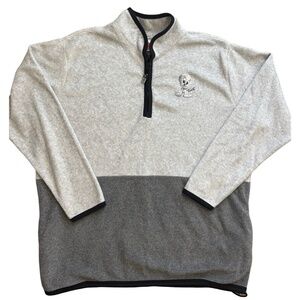 Vintage 90's / Y2K  Looney Toons Tweety Quarter Zip Fleece - Black & Grey- XL